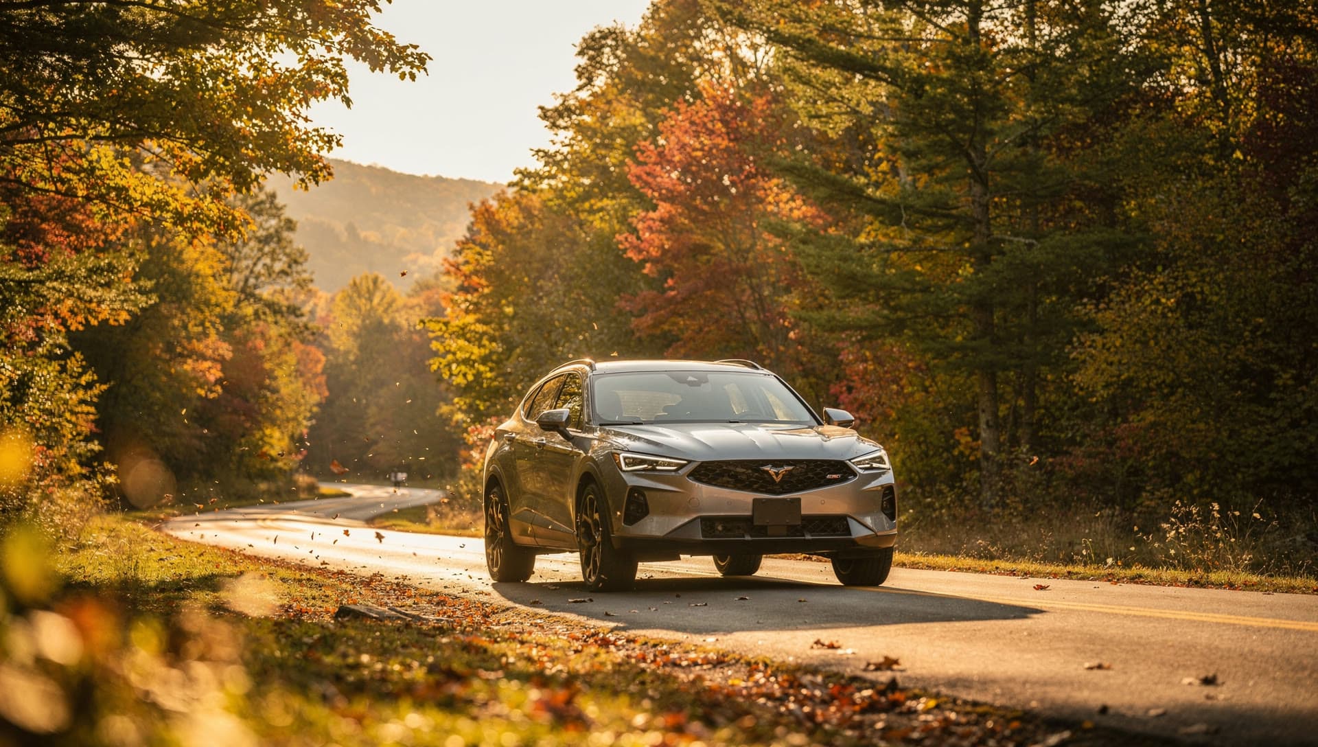 A vehicle on a New England road near Salem, NH